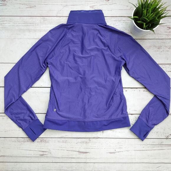 LULULEMON Sweaty Or Not Purple Long Sleeve Mesh Jacket 4 - Picture 5 of 7